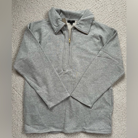 J Crew University Long Terry Half Zip Tunic - Picture 1 of 8